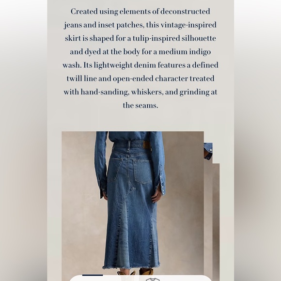 Polo by Ralph Lauren Deconstructed Patchwork Denim Skirt - Picture 3 of 16